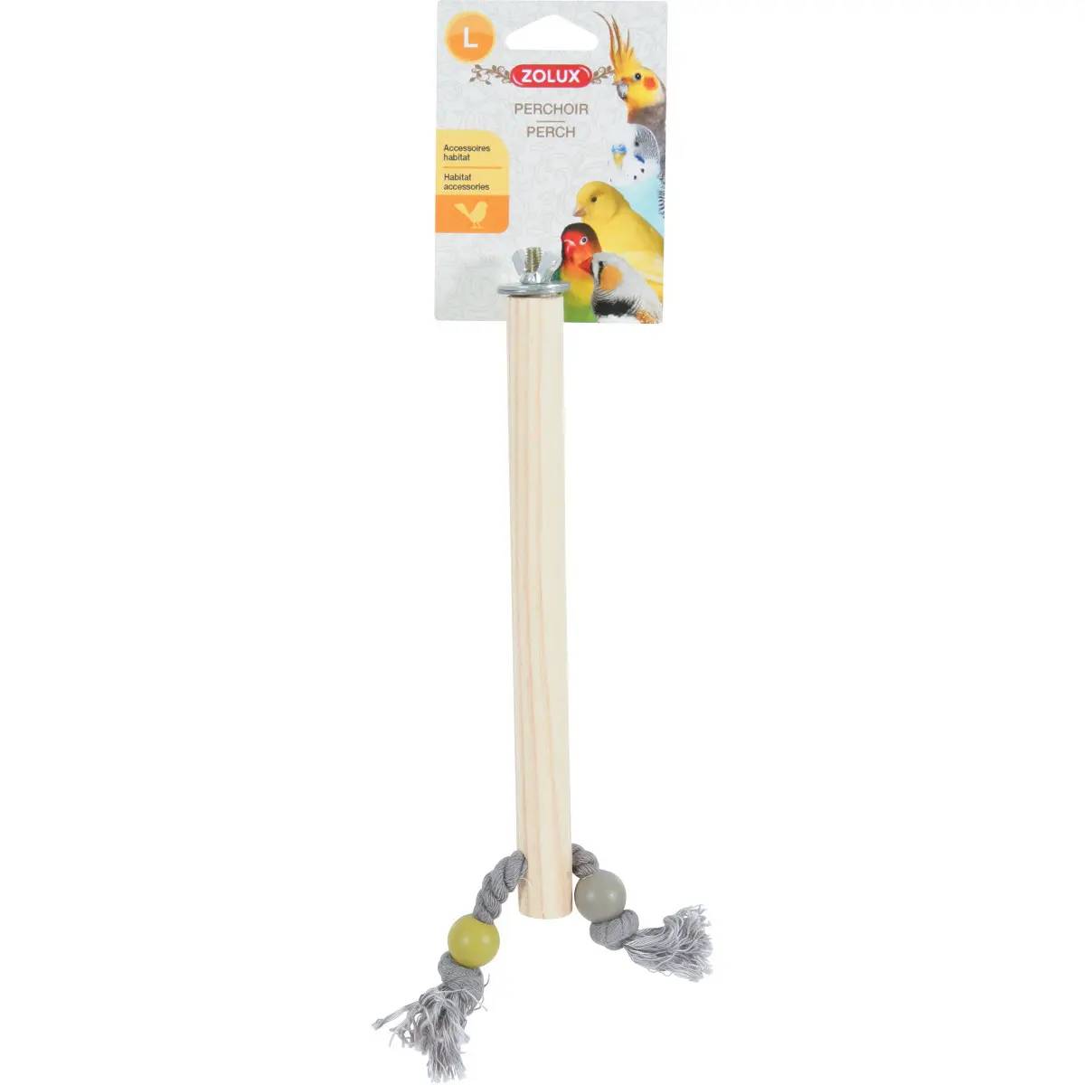 Percha de madera con cuerda, talla L, 16,5 x 2 x 23,5 cm - ZOLUX