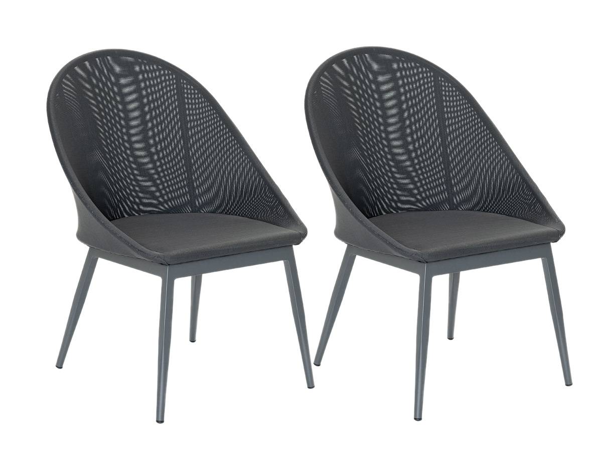 Lot de 2 Fauteuils de jardin en aluminium avec coussin gris Fuerte Ventura - Jardiline - Imagen 1