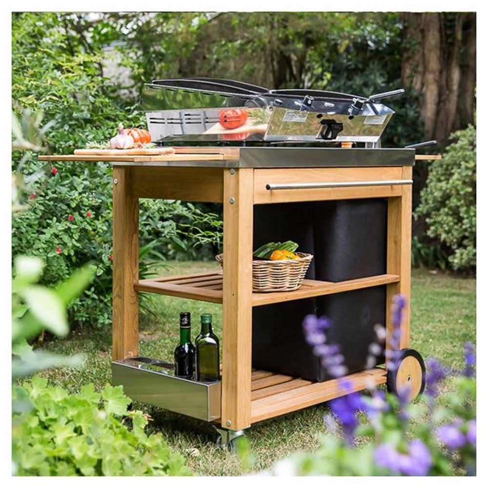 Eno - Desserte pour plancha Eno Mobilot en robinier et inox - Imagen 3
