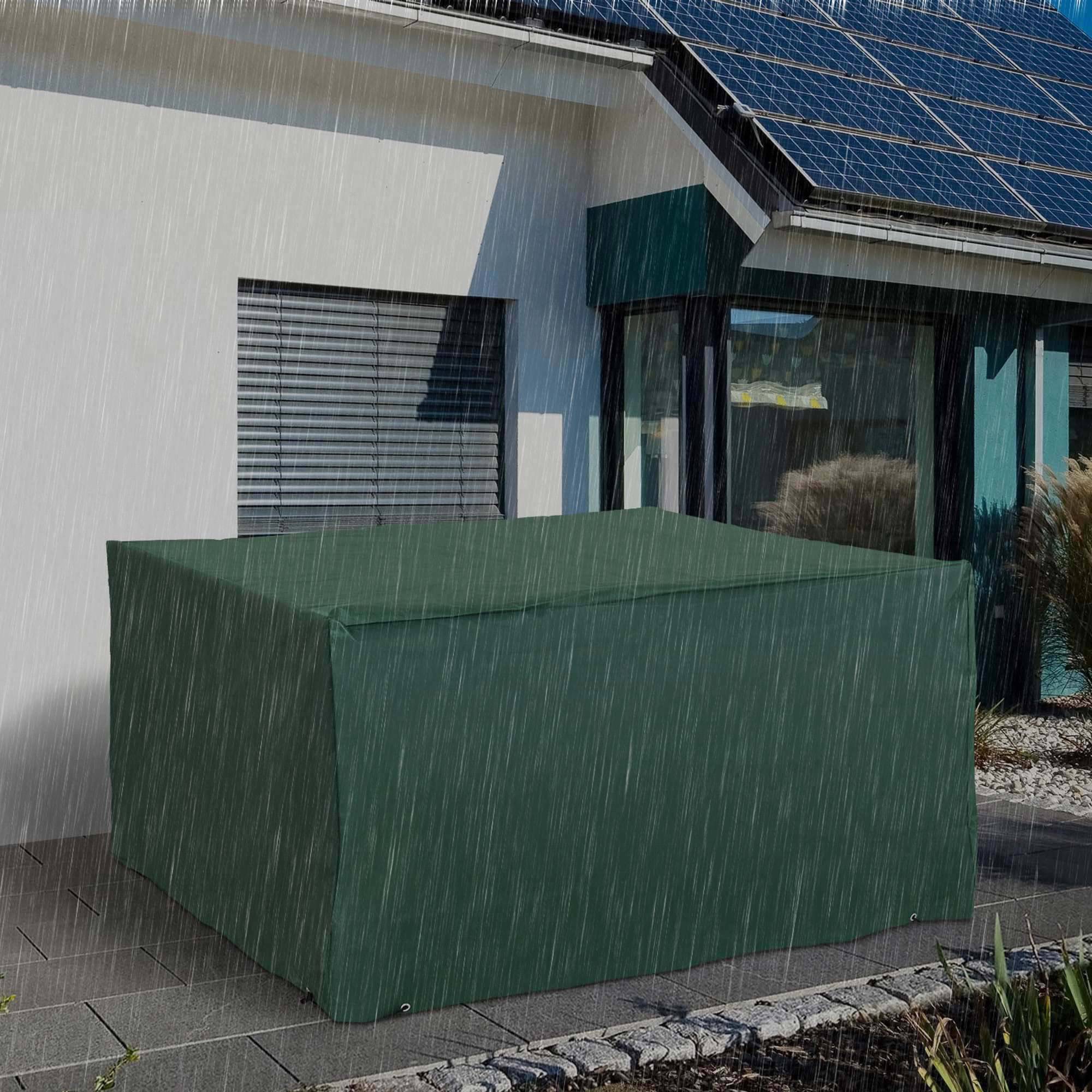 ComfortXL - Housse mobilier de jardin Oxford 600D verte 135 x 135 x 75 cm protection pluie neige UV avec cordon solide - Image 1