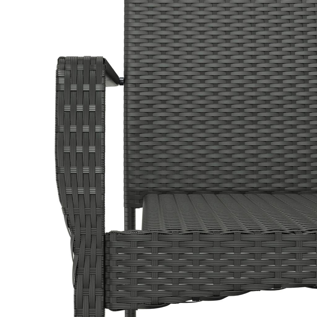 Salon de Jardin 4 Personnes Résine Tressée Table Verre 160cm Noir et Crème – ComfortXL Outdoor Living - Image 8