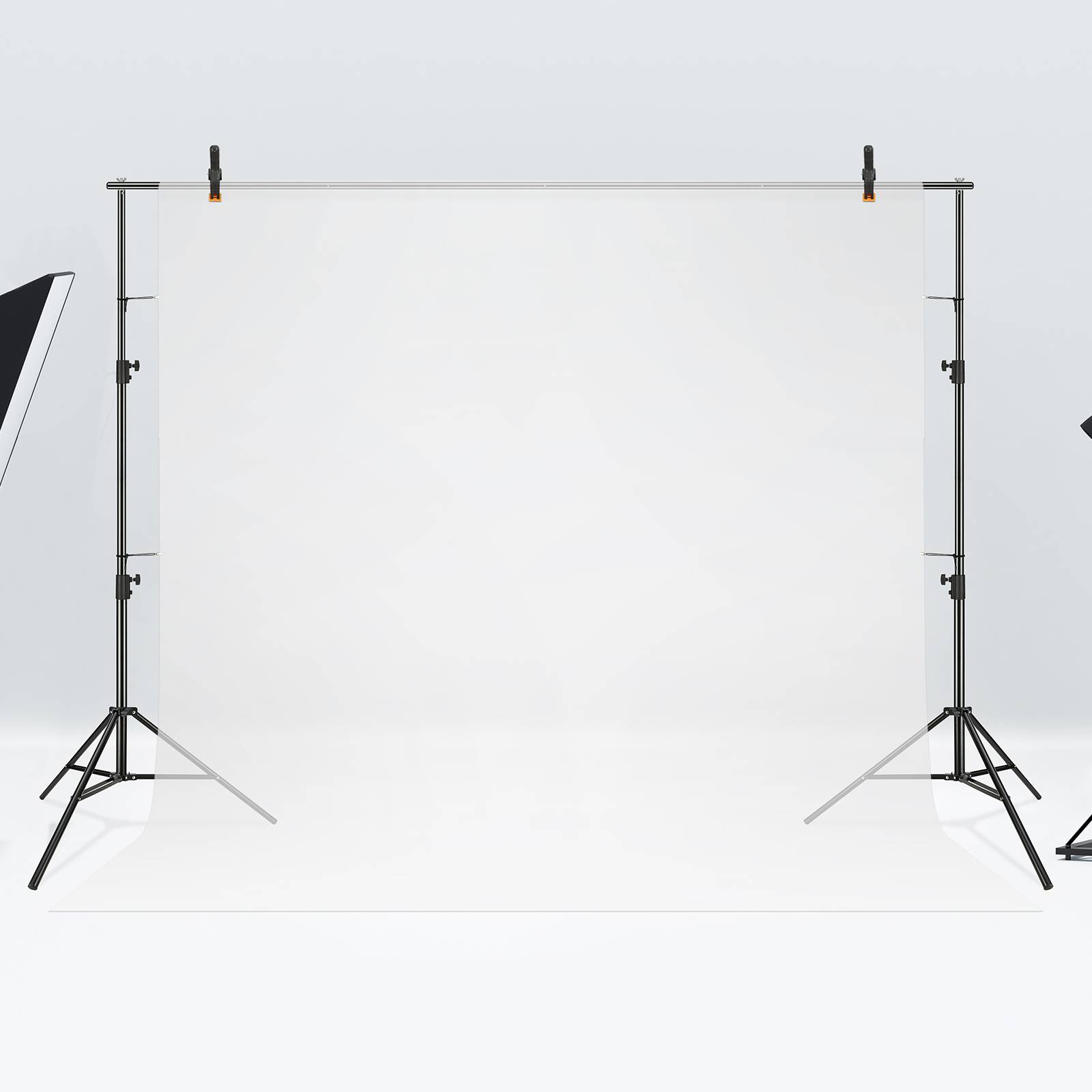 VEVOR Support toile de fond 2900x3500 mm réglable, 6 pinces, sac transport, pour studio photo et diffusion en direct. - Image 8