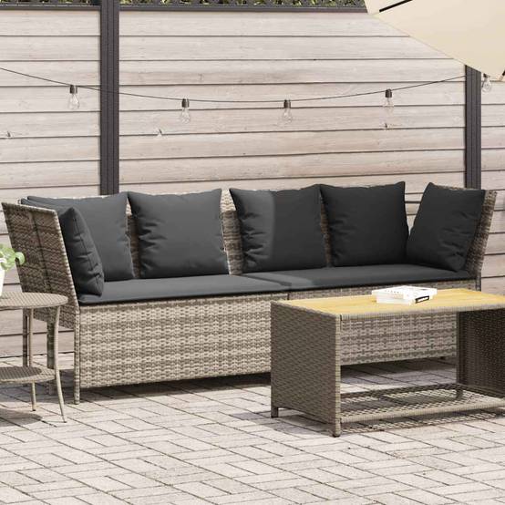 Canapé Extérieur Confortable Résine Tressée Gris Clair & Cadre Acier pour Salon Jardin Tendance Gris – ComfortXL Outdoor Living - Image 1