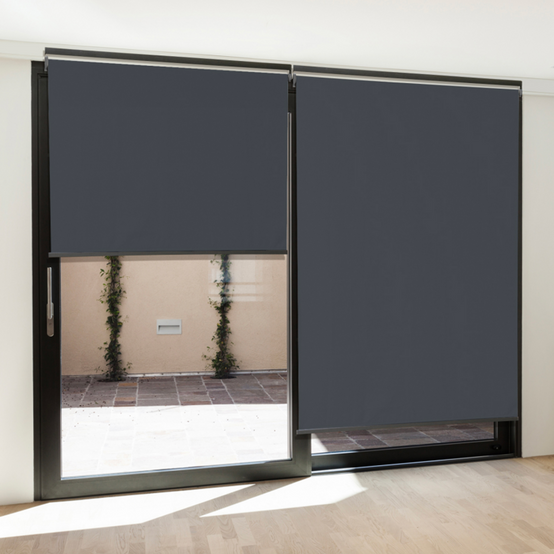 Lot de 2 stores enrouleurs L.124 x H. 225 CM pour pergola gris anthracite - Image 5