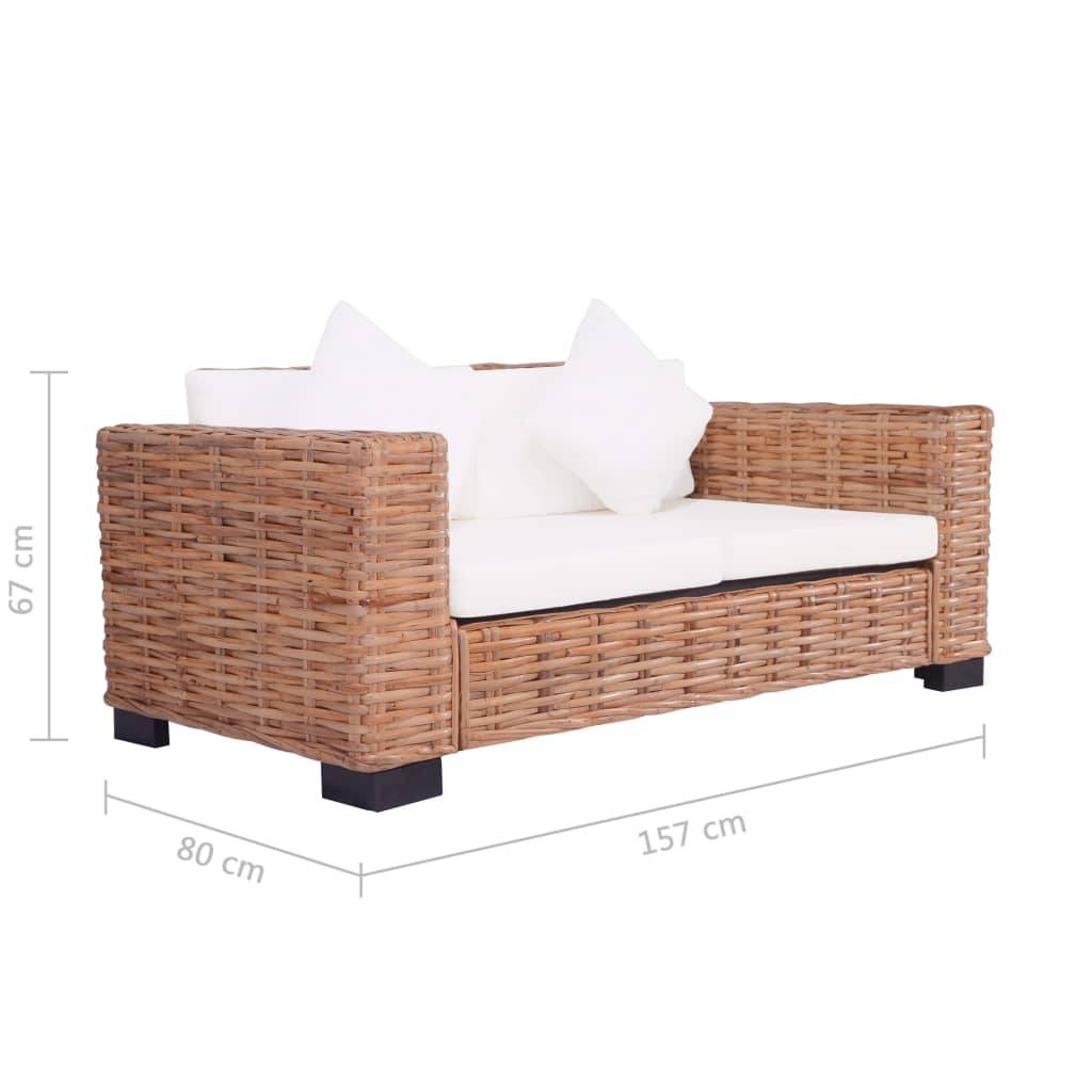 Vidaxl - Ensemble de canapés de jardin 2 pcs avec coussins Rotin naturel vidaXL 276283 - Imagen 3