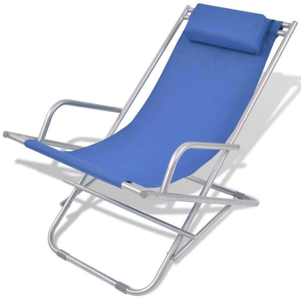 Helloshop26 - Chaises inclinables de terrasse 2 pcs acier bleu - Imagen 2