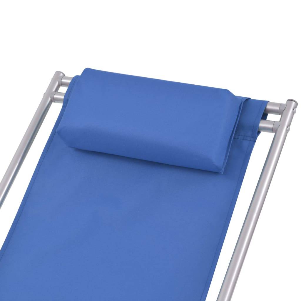 Helloshop26 - Chaises inclinables de terrasse 2 pcs acier bleu - Imagen 4