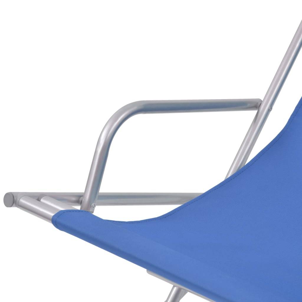 Helloshop26 - Chaises inclinables de terrasse 2 pcs acier bleu - Imagen 5
