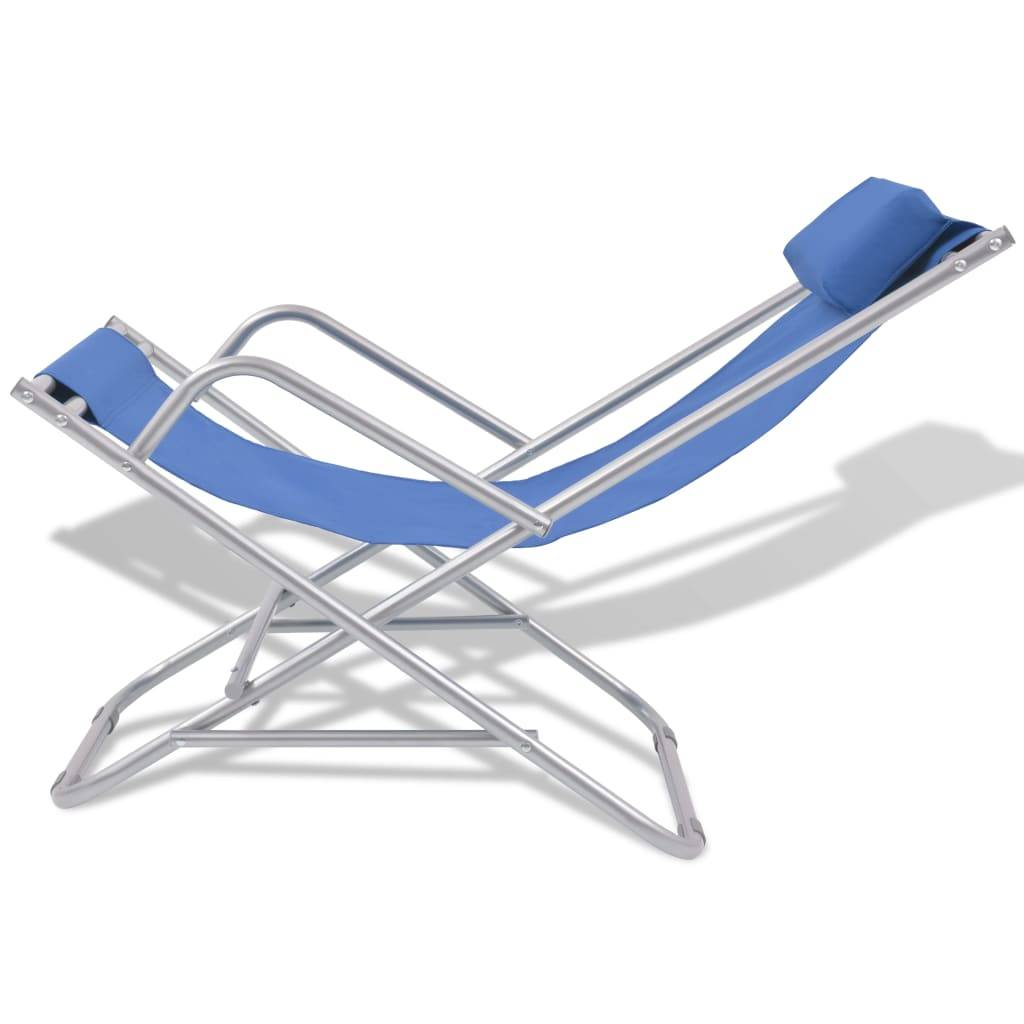 Helloshop26 - Chaises inclinables de terrasse 2 pcs acier bleu - Imagen 3