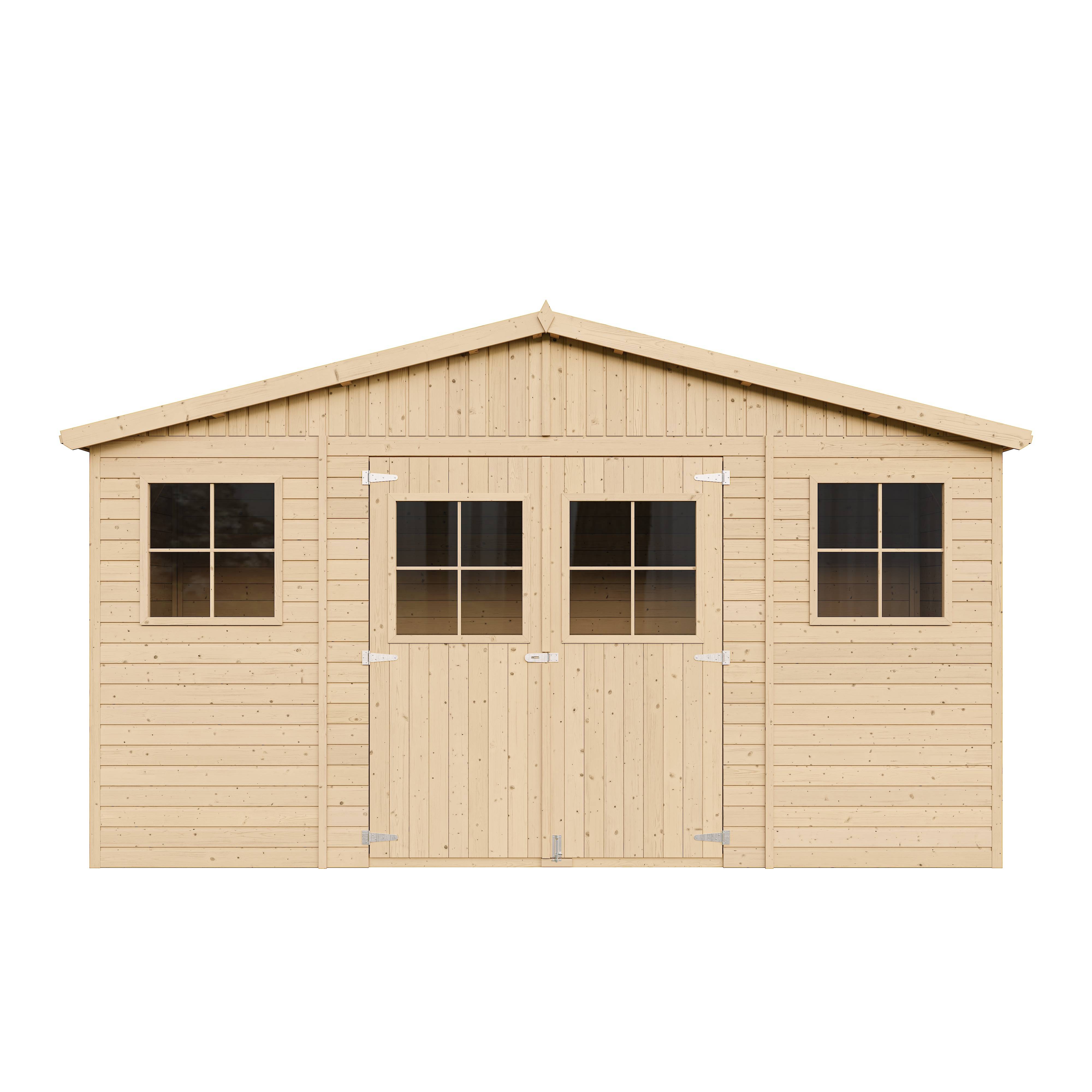 Timbela - Abri de jardin bois 8 m² avec plancher – 418x220 cm – imprégné – Timbela - Image 3