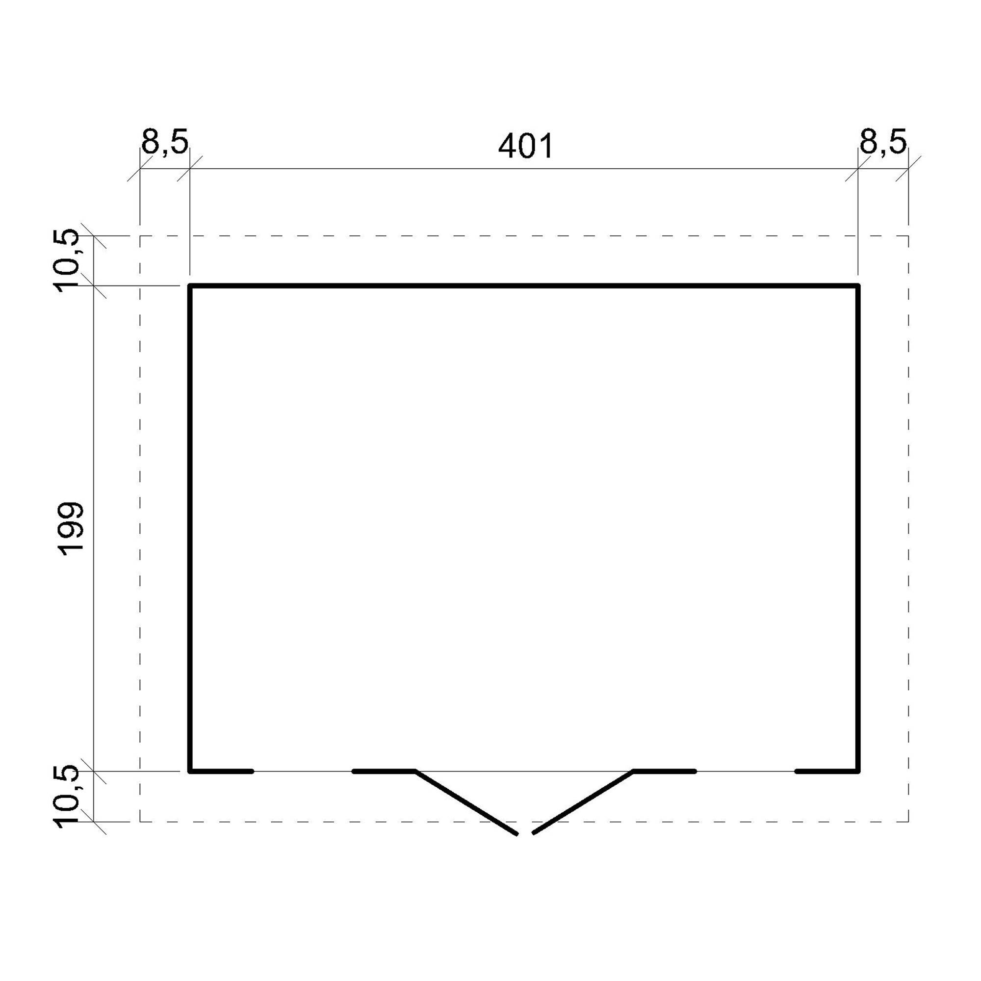 Timbela - Abri de jardin bois 8 m² avec plancher – 418x220 cm – imprégné – Timbela - Imagen 7
