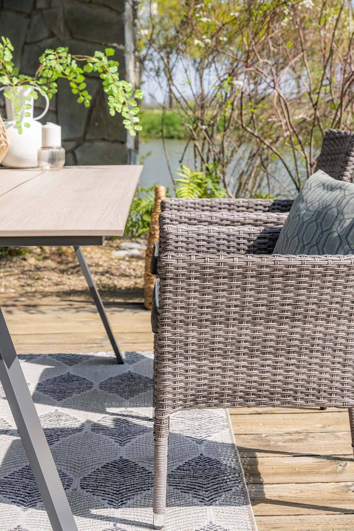 Garden Impressions - Fauteuil empilable Nicosia - gris organique - anthracite - Imagen 9