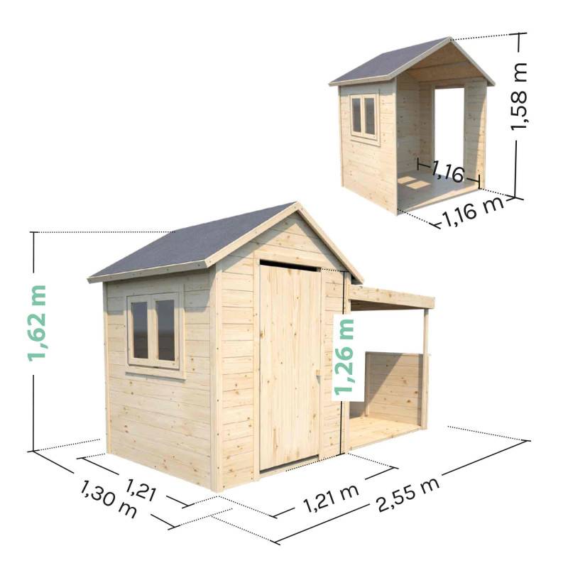 Soulet - Cabane en bois avec préau SARAH - Imagen 3