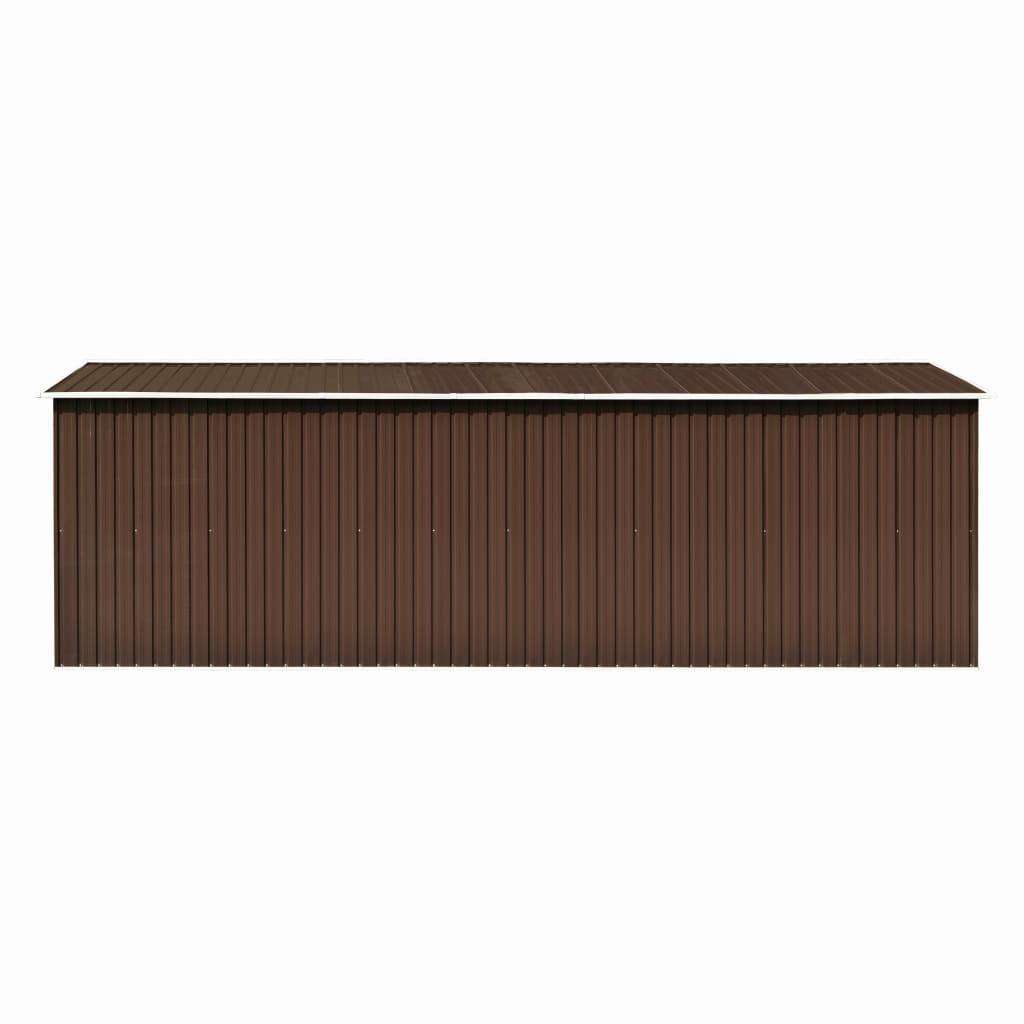 Helloshop26 - Abri de jardin cabane cabanon maison de stockage remise extérieur hangar outils robuste 257 x 580 x 181 cm métal marron - Imagen 4