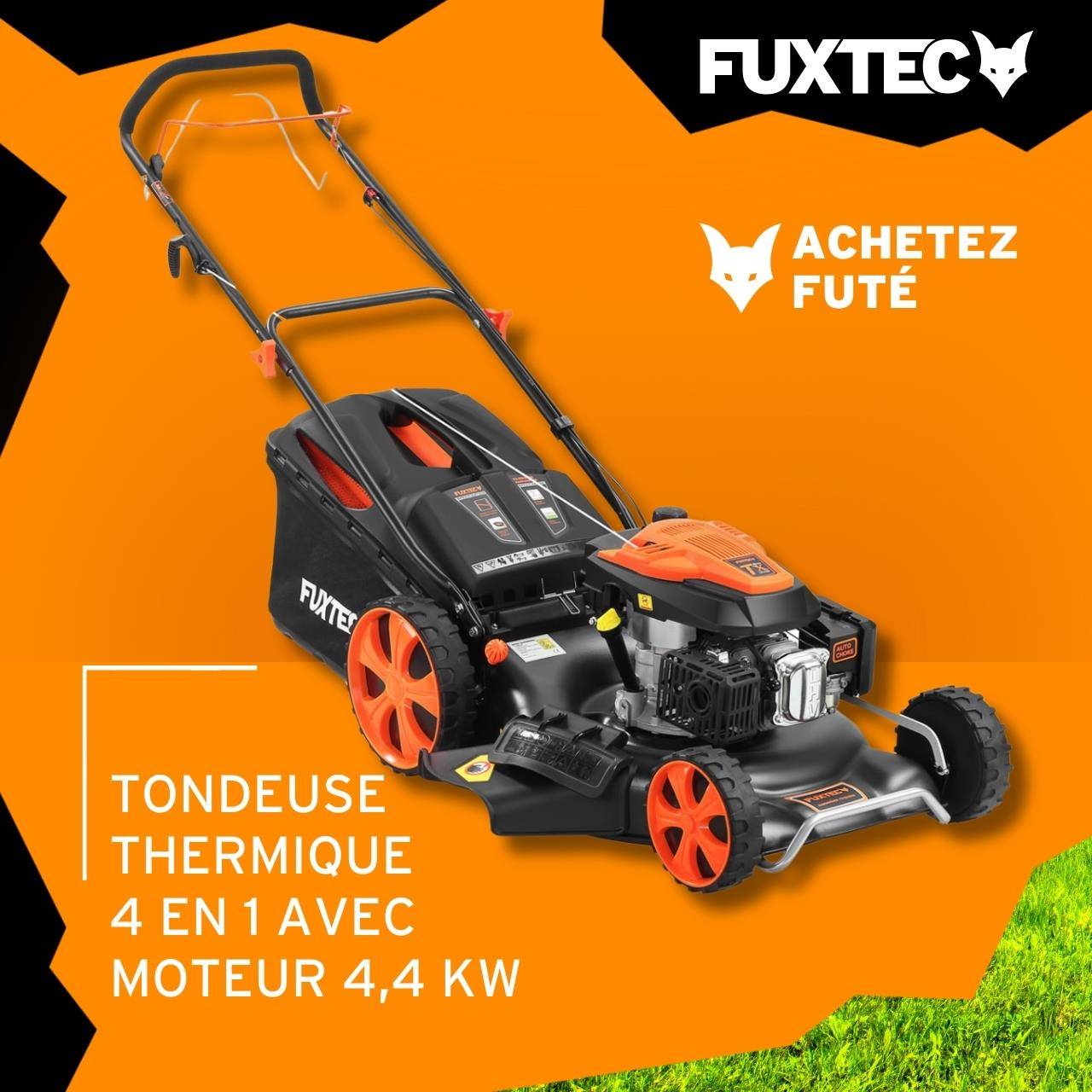 FUXTEC - Tondeuse thermique autotractée 196 cm³ coupe 53 cm bac 70 L 6 CV - Fuxtec - Image 2