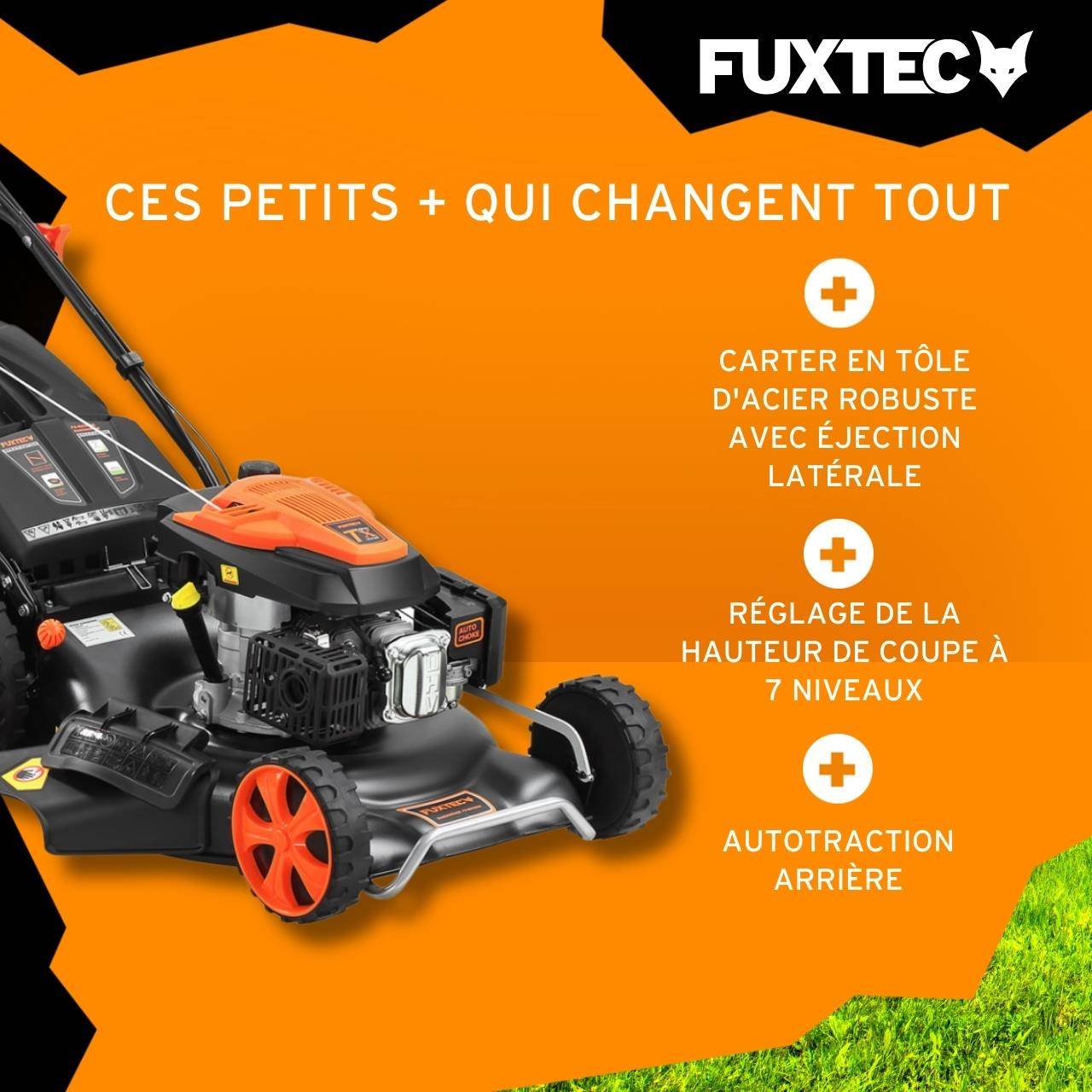 FUXTEC - Tondeuse thermique autotractée 196 cm³ coupe 53 cm bac 70 L 6 CV - Fuxtec - Image 4