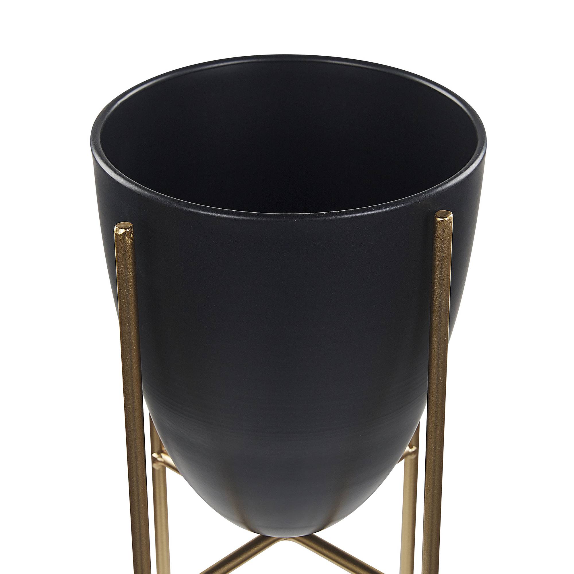 Beliani - Cache-pot d'extérieur Métal Noir LEFKI Beliani - Imagen 4