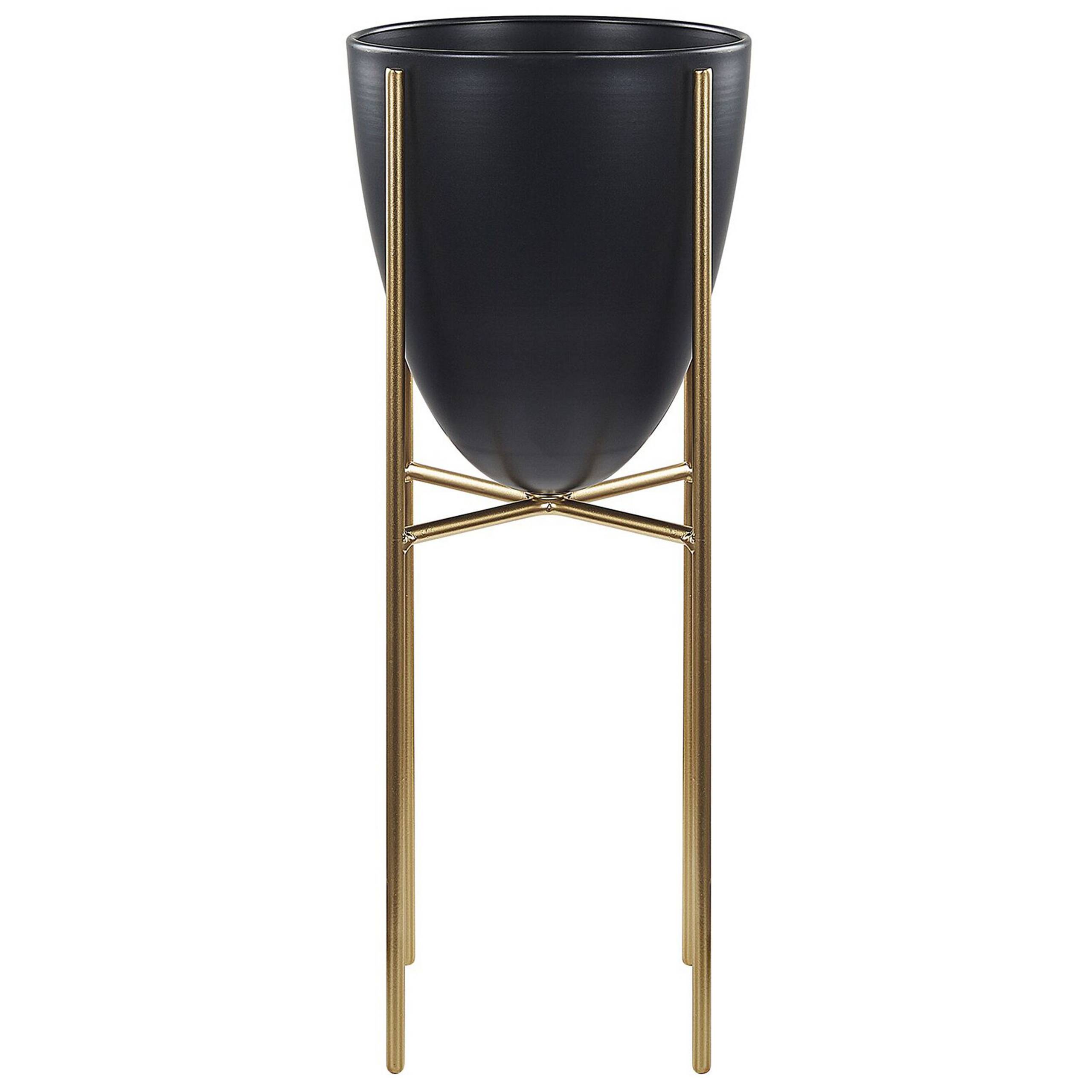 Beliani - Cache-pot d'extérieur Métal Noir LEFKI Beliani - Imagen 1