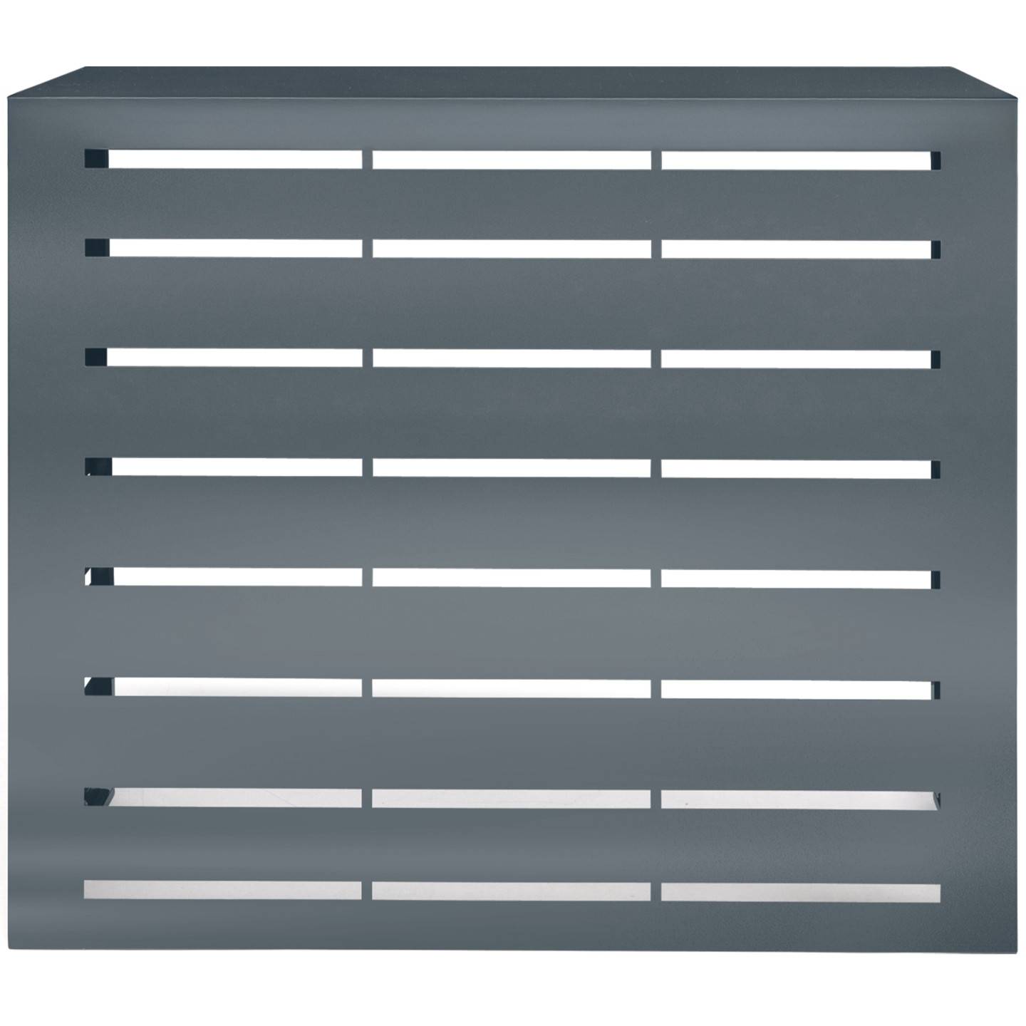 IDMARKET - Cache climatiseur 95 x 50 x 80 cm métal gris anthracite protection unité extérieure pour pompe à chaleur - Image 3
