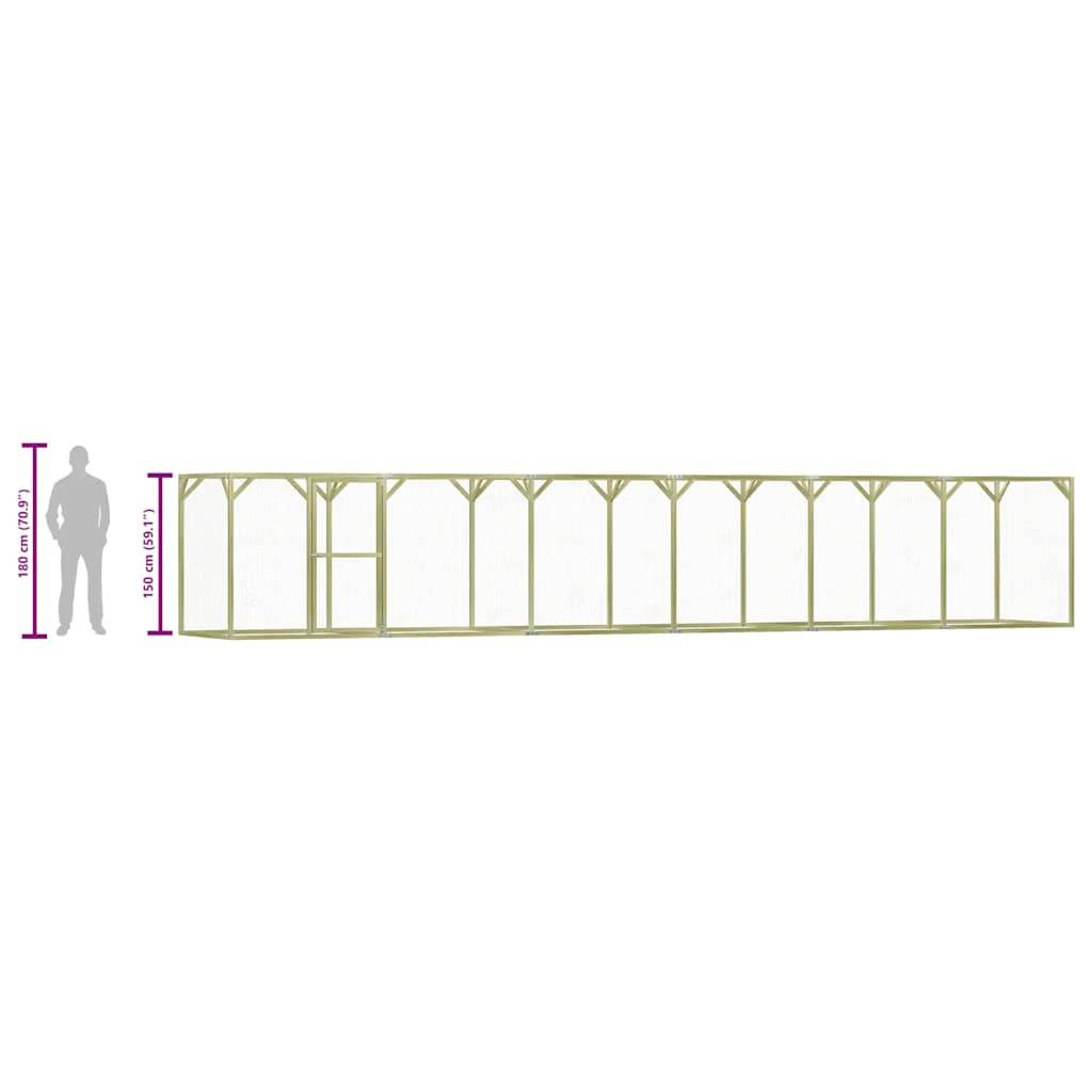 Poulailler XXL bois traité enclos extérieur pour élevage 1,5x9x1,5 m – ComfortXL Outdoor Living - Image 7