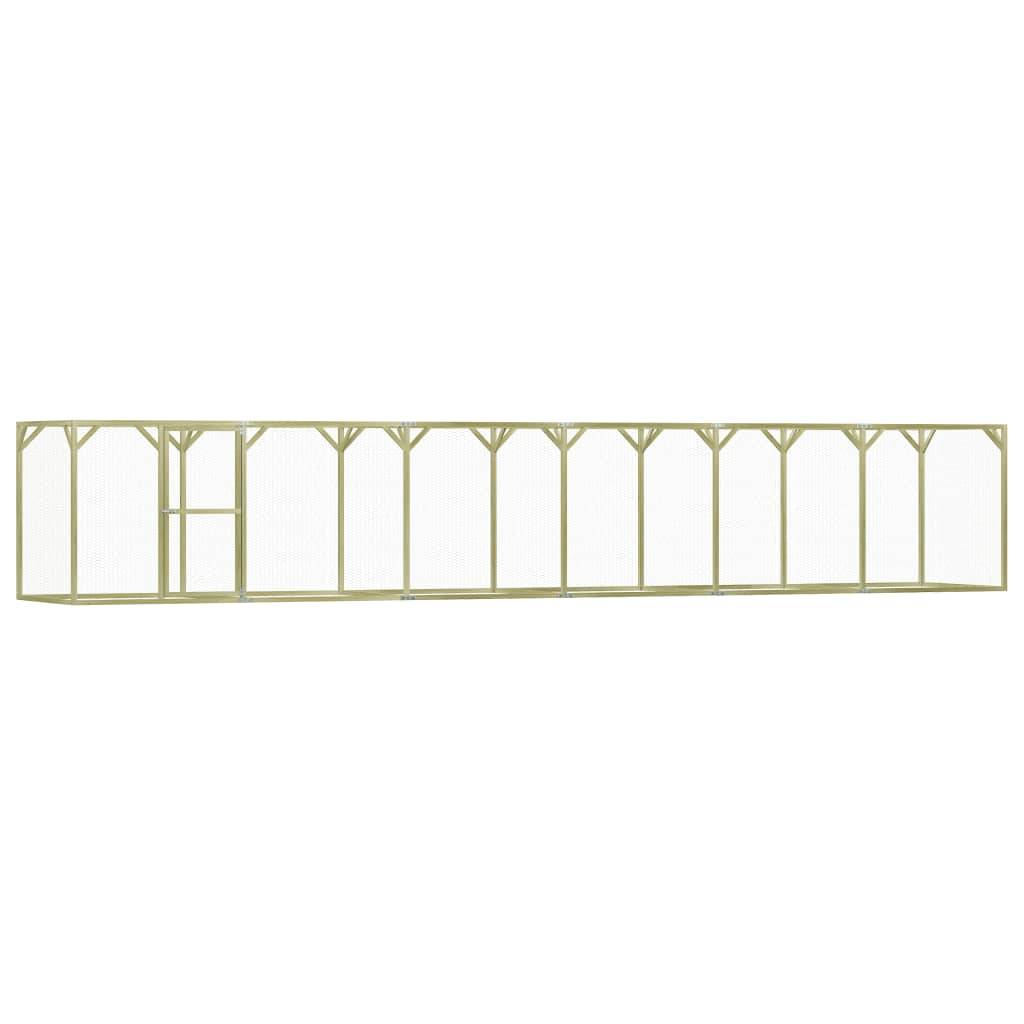 Poulailler XXL bois traité enclos extérieur pour élevage 1,5x9x1,5 m – ComfortXL Outdoor Living - Image 1