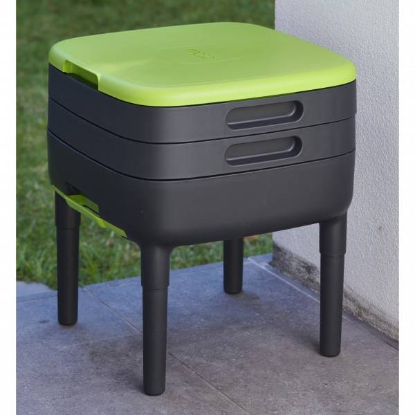 Ferme Du Moutta - Moutta I TinyWorm Design & Compact I Lombricomposteur 3 Plateaux I Kit Complet I Tiroir Coulissant I Pieds Plastique - Imagen 3
