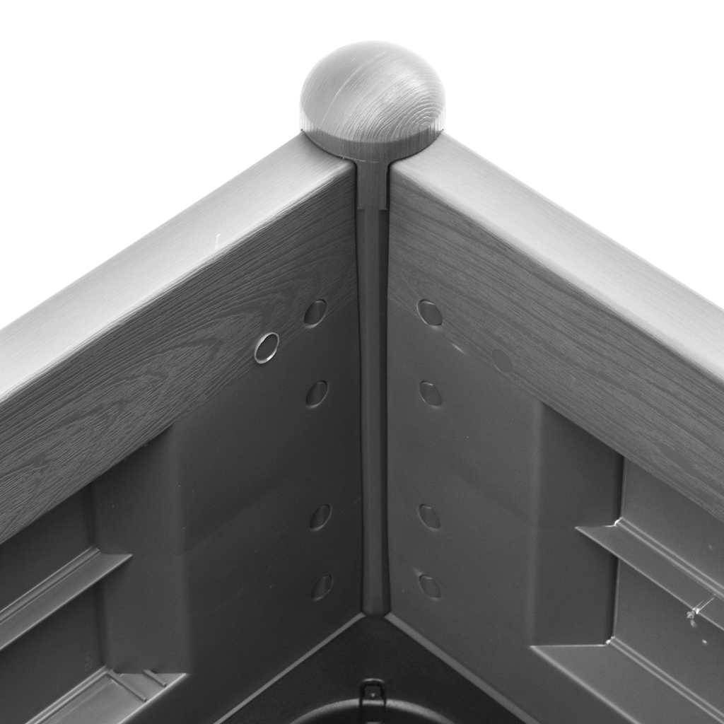 Lit surélevé de jardin PP Gris pierre 100 x 43 x 35 cm - PANGIVO - Image 5