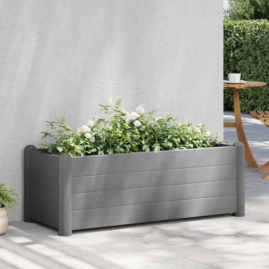 Lit surélevé de jardin PP Gris pierre 100 x 43 x 35 cm - PANGIVO - Image 1