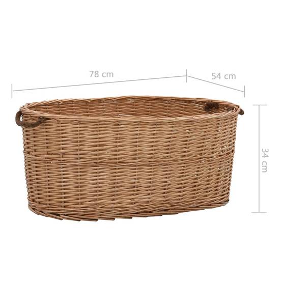 Grand panier à bûches en osier naturel avec poignées pour cheminée 78 cm – ComfortXL Outdoor Living - Image 7