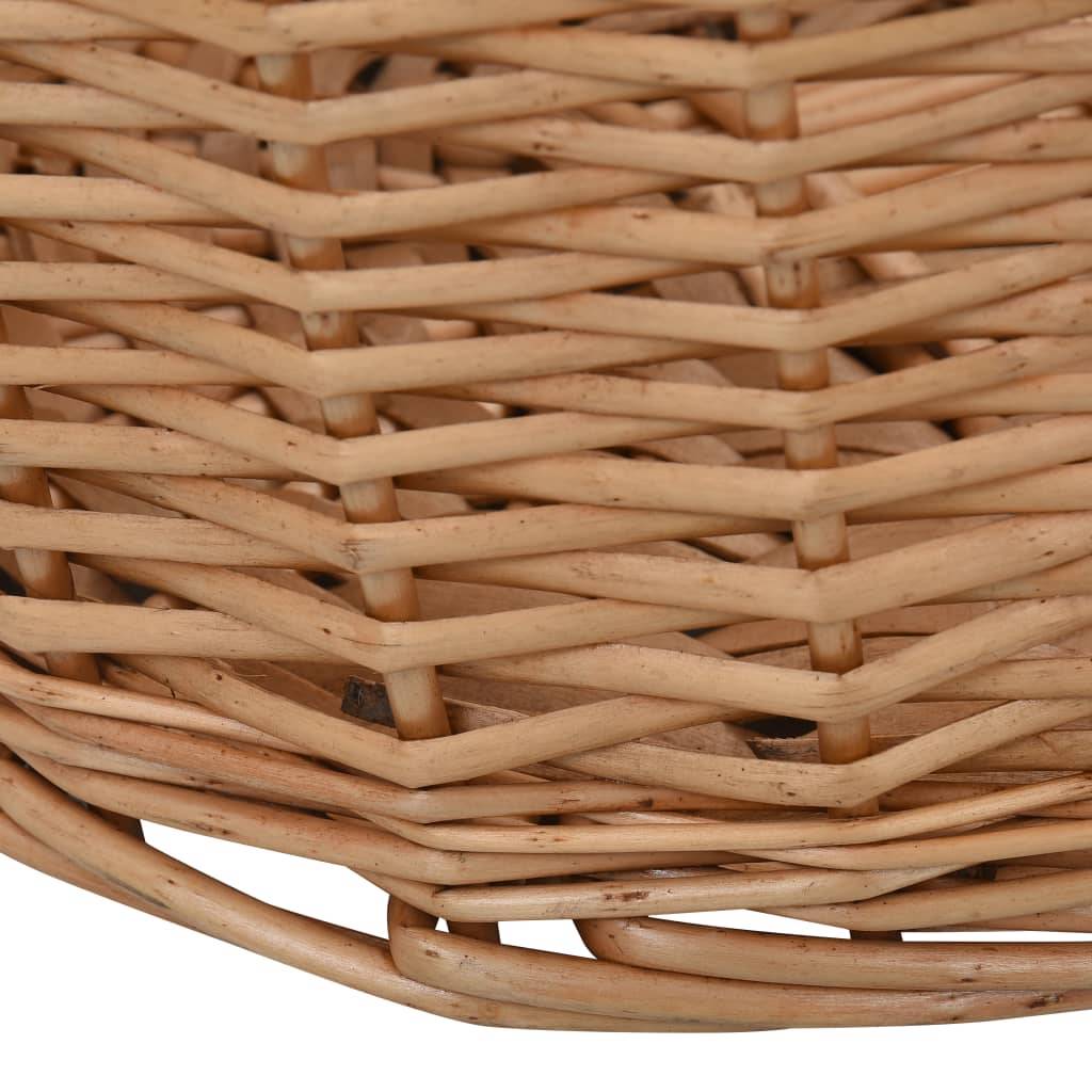 Grand panier à bûches en osier naturel avec poignées pour cheminée 78 cm – ComfortXL Outdoor Living - Image 4