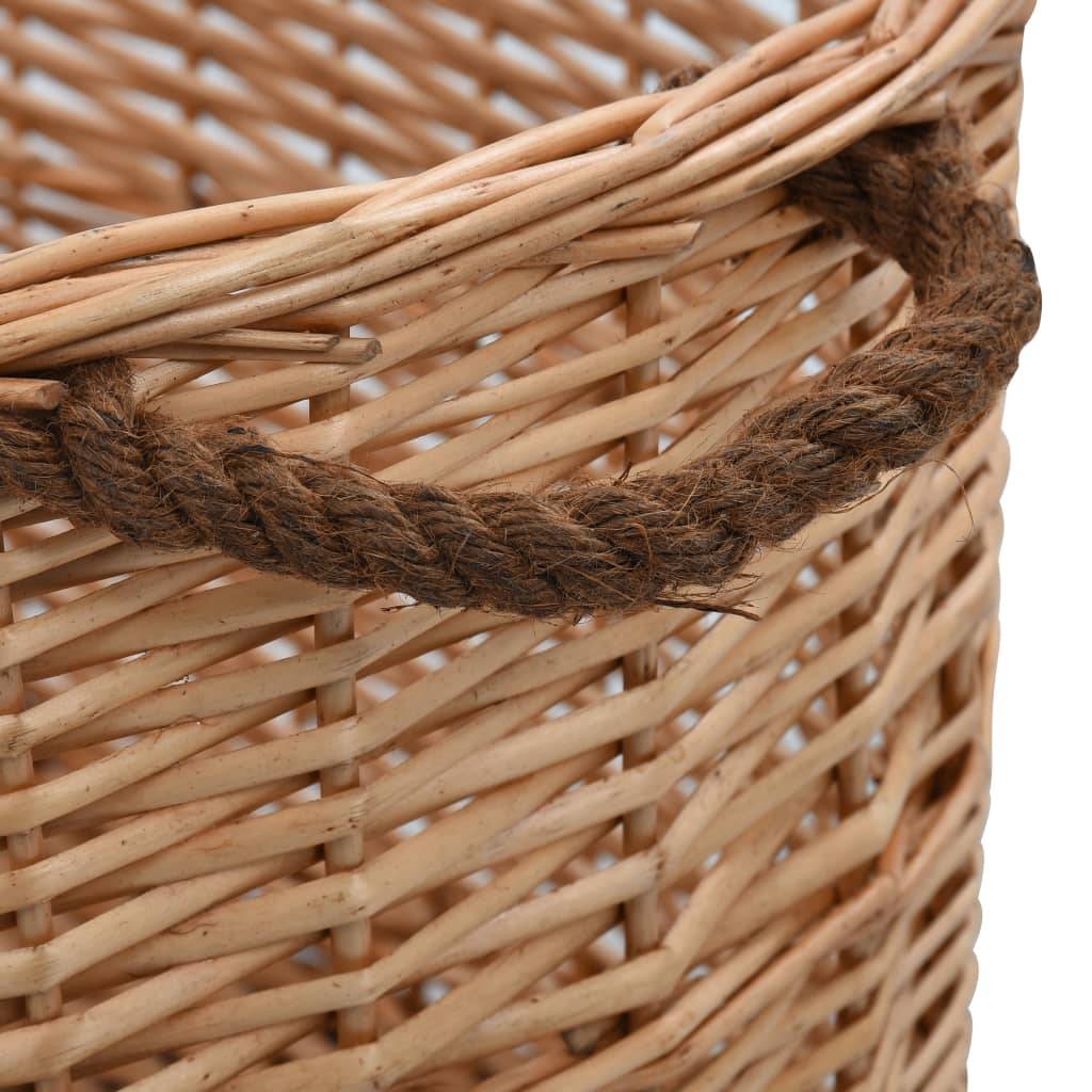 Grand panier à bûches en osier naturel avec poignées pour cheminée 78 cm – ComfortXL Outdoor Living - Image 3