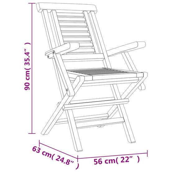 Ensemble de 5 pcs table de jardin avec chaises - mobilier de jardin Bois de teck massif - Image 9