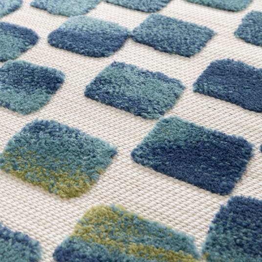 Decoweb - Tapis extérieur et intérieur motif géométrique - Idylle - Bleu et vert - 120 x 170 cm - Decoweb - Imagen 3