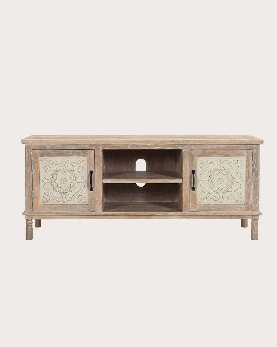 Mala - Meuble  en manguier massif sculpté 140 cm - UNIQKA - Imagen 1