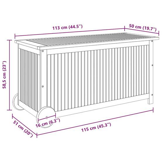 Coffre de rangement bois d'acacia naturel 113 x 50 x 58 cm - PANGIVO - Image 8