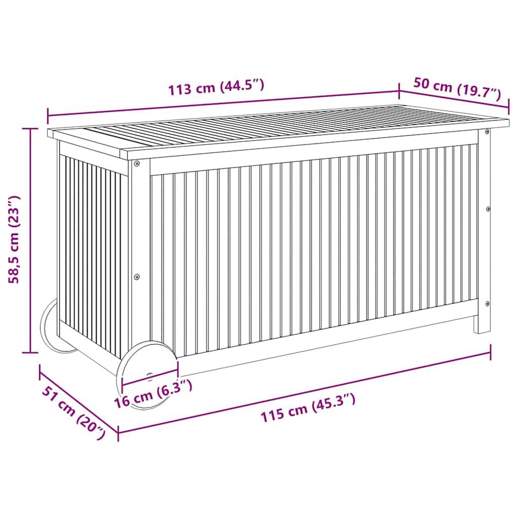 Coffre de rangement bois d'acacia naturel 113 x 50 x 58 cm - PANGIVO - Image 8