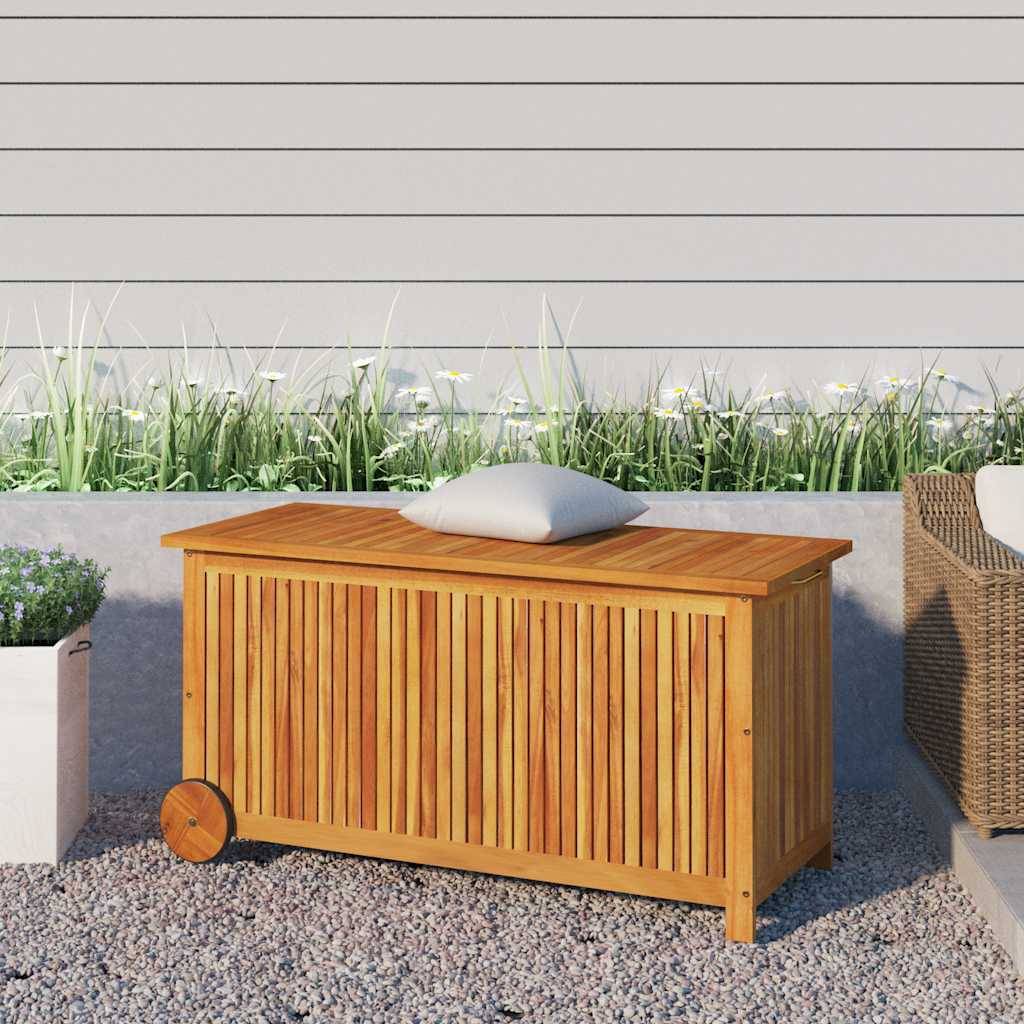 Coffre de rangement bois d'acacia naturel 113 x 50 x 58 cm - PANGIVO - Image 1
