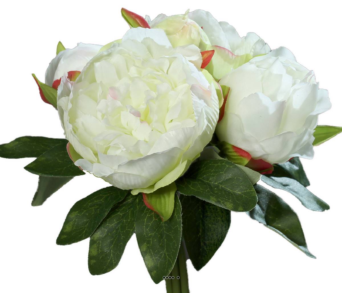 Artificielles - Bouquet de superbes Pivoines crème artificielles Hauteur 20 cm Top - couleur: Crème - Imagen 1