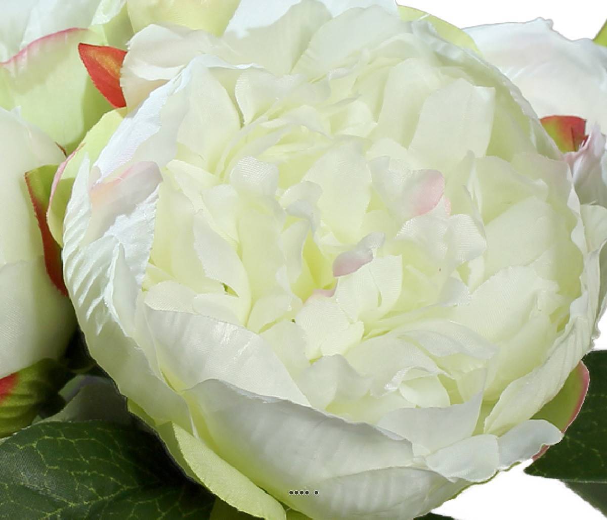 Artificielles - Bouquet de superbes Pivoines crème artificielles Hauteur 20 cm Top - couleur: Crème - Imagen 3