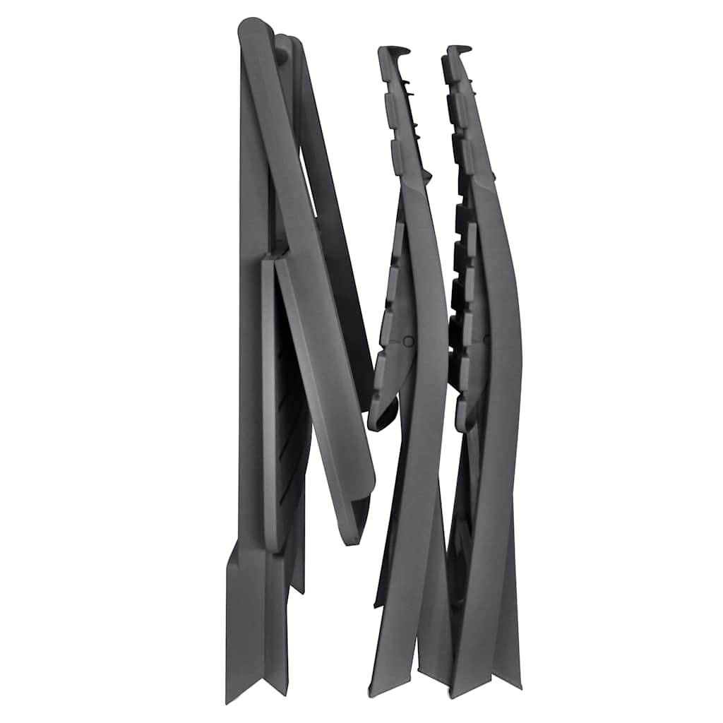 Vidaxl - Ensemble de bistro pliable 3 pcs-Salons de jardin Plastique Anthracite - Image 8