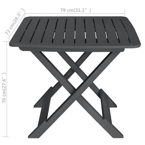 Vidaxl - Ensemble de bistro pliable 3 pcs-Salons de jardin Plastique Anthracite - Image 9