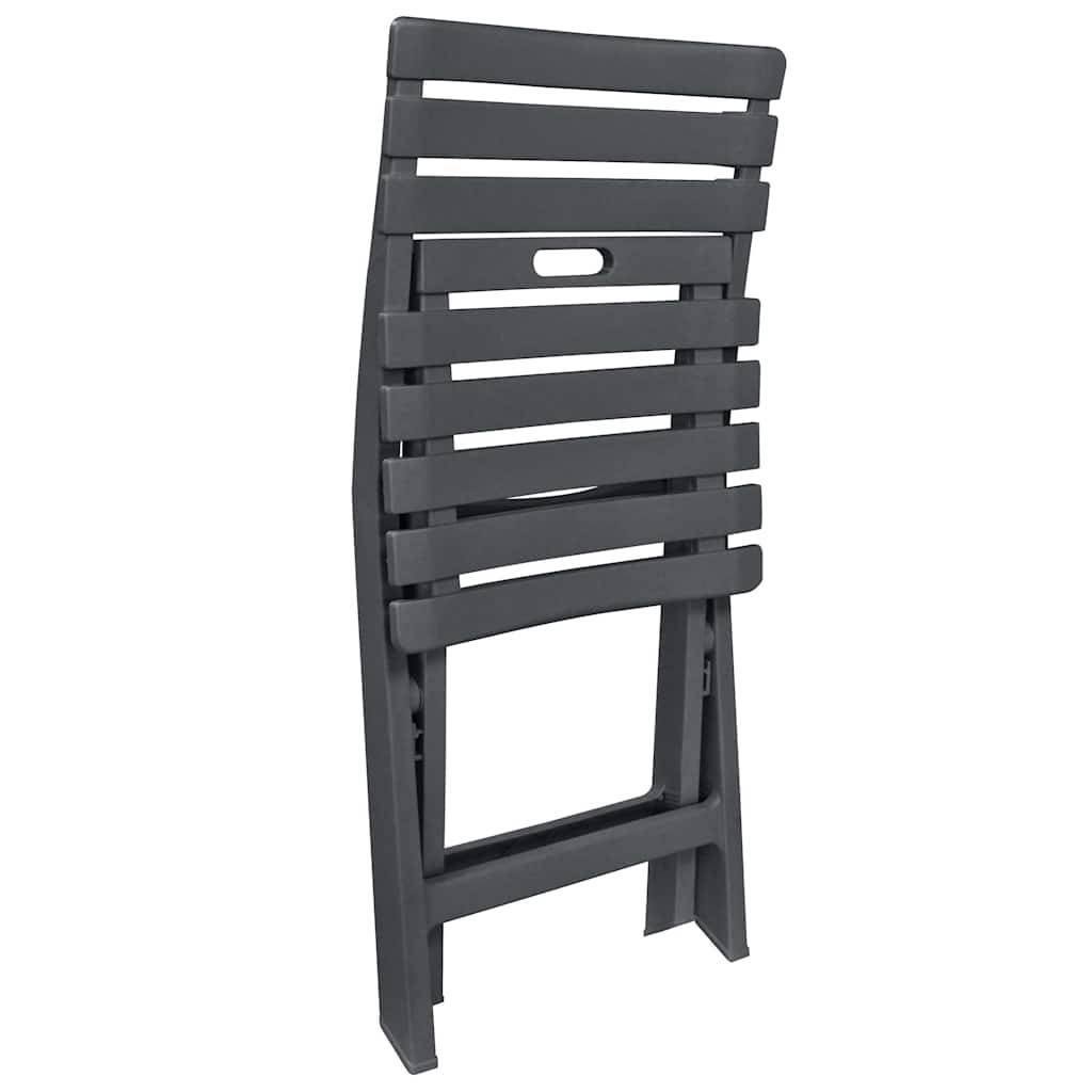 Vidaxl - Ensemble de bistro pliable 3 pcs-Salons de jardin Plastique Anthracite - Image 6