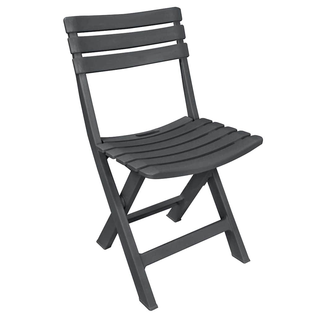 Vidaxl - Ensemble de bistro pliable 3 pcs-Salons de jardin Plastique Anthracite - Image 3