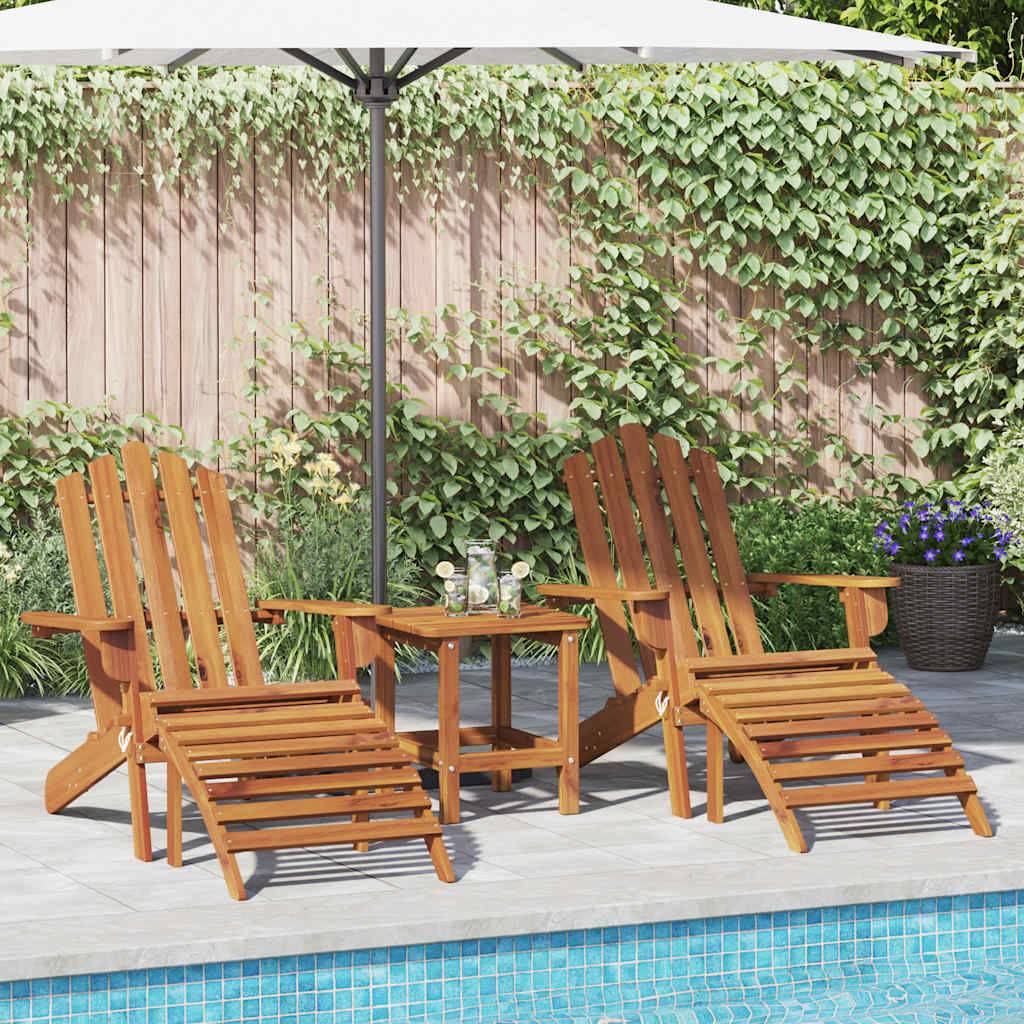Vidaxl - Chaises Adirondack de jardin repose-pieds lot de 2 Bois acacia vidaXL 3145015 - Imagen 1