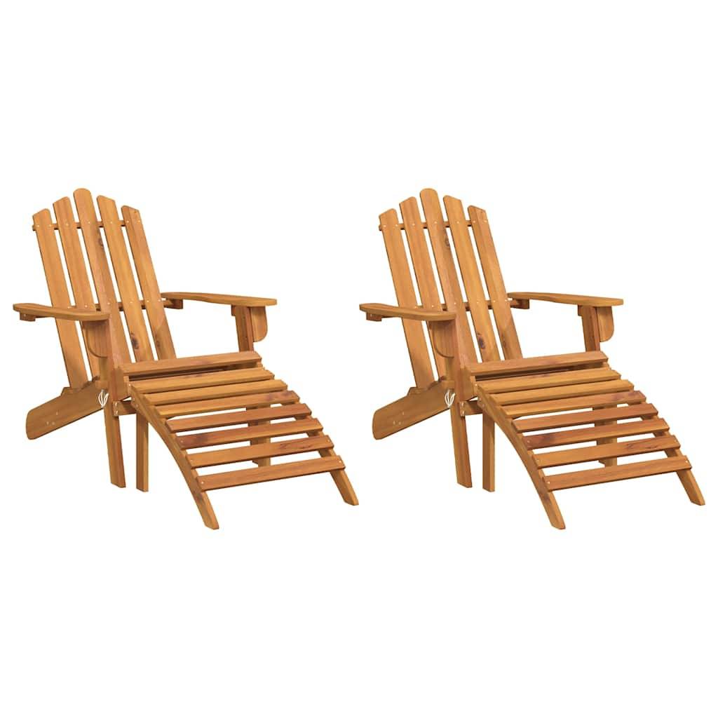 Vidaxl - Chaises Adirondack de jardin repose-pieds lot de 2 Bois acacia vidaXL 3145015 - Imagen 2