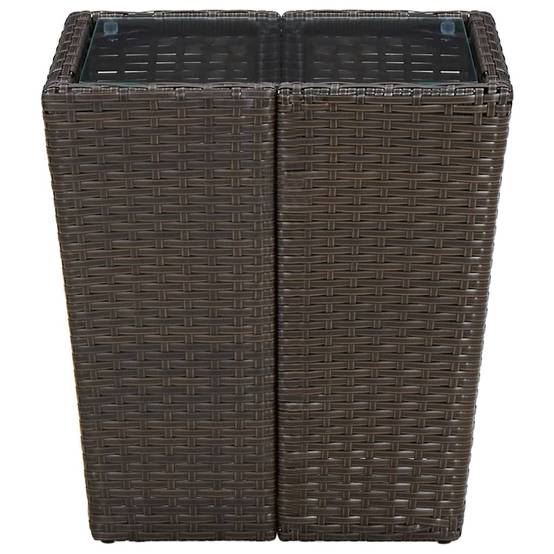 ComfortXL - Petite Table d'Appoint de Jardin Carrée, Résine Tressée Marron et Plateau en Verre Trempé – ComfortXL Outdoor Living - Image 3