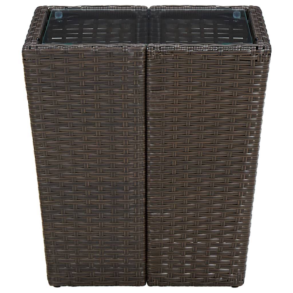ComfortXL - Petite Table d'Appoint de Jardin Carrée, Résine Tressée Marron et Plateau en Verre Trempé – ComfortXL Outdoor Living - Image 3