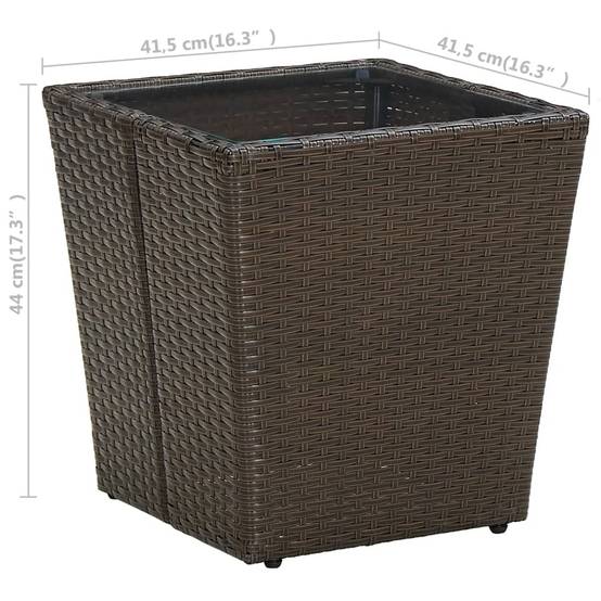 ComfortXL - Petite Table d'Appoint de Jardin Carrée, Résine Tressée Marron et Plateau en Verre Trempé – ComfortXL Outdoor Living - Image 5
