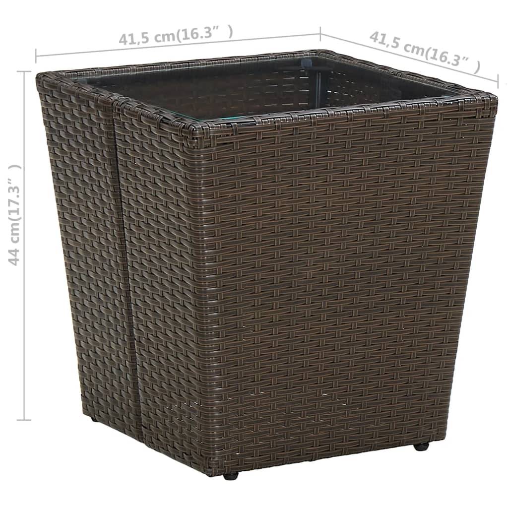 ComfortXL - Petite Table d'Appoint de Jardin Carrée, Résine Tressée Marron et Plateau en Verre Trempé – ComfortXL Outdoor Living - Image 5