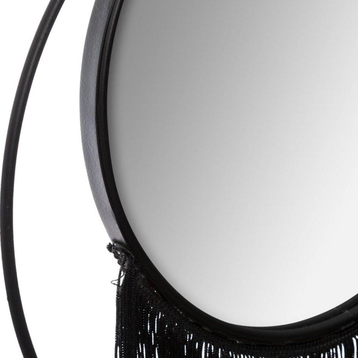 Atmosphera - Miroir Mural Rond en Métal "Frange" 18cm Noir - Image 2